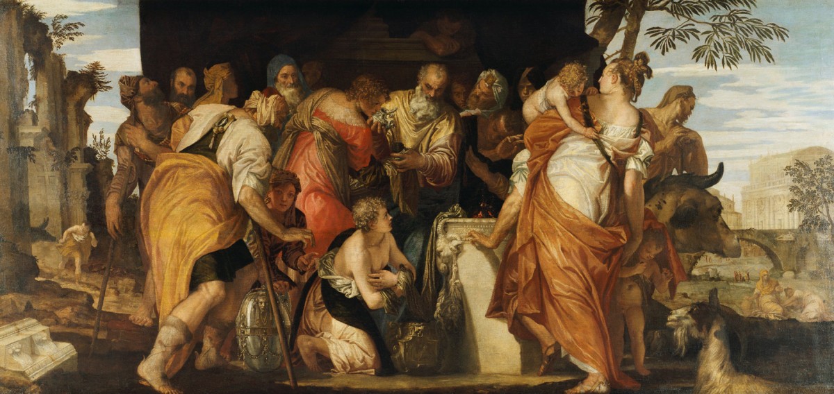 Foto 1 - A Unção de Davi Rei de Israel Episódio Bíblico Pintura de Paolo Veronese em TELA 