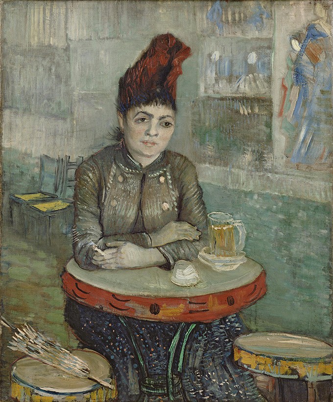 Foto 1 - Agostina Segatori no Café du Tambourin Bar Cerveja Cigarro Mesa e Cadeiras de Pandeiro Tamborin Pintura de Vincent van Gogh em TELA