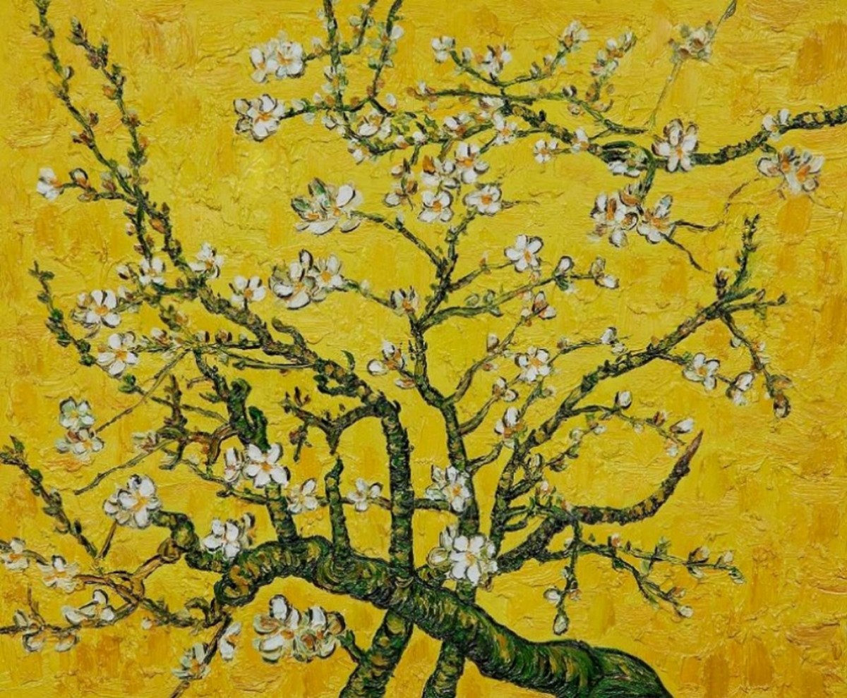 Foto 1 - Almond Blossoms Pintura de Vincent van Gogh em TELA