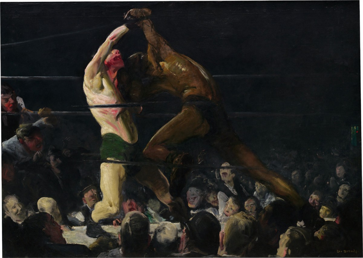 Foto 1 - Ambos Membros do Clube Nova Yorque 1909 Luta de Boxe Pugilistas Ringue Esporte Pintura de George Bellows em TELA 