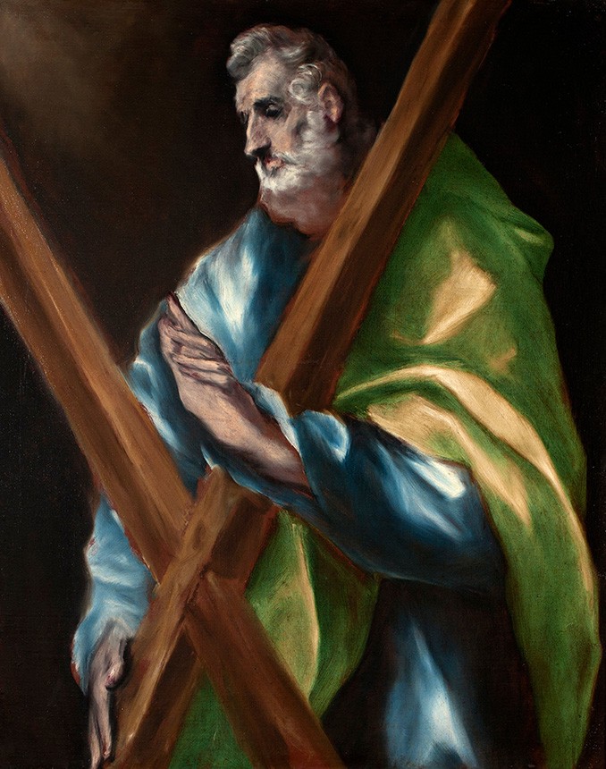 Foto 1 - Apóstolo Santo André Martírio Crucificação Pintura de El Greco em TELA