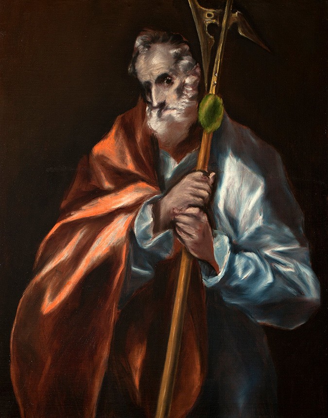 Foto 1 - Apóstolo São Judas Tadeu Apoiado em uma Alabarda Pintura de El Greco em TELA