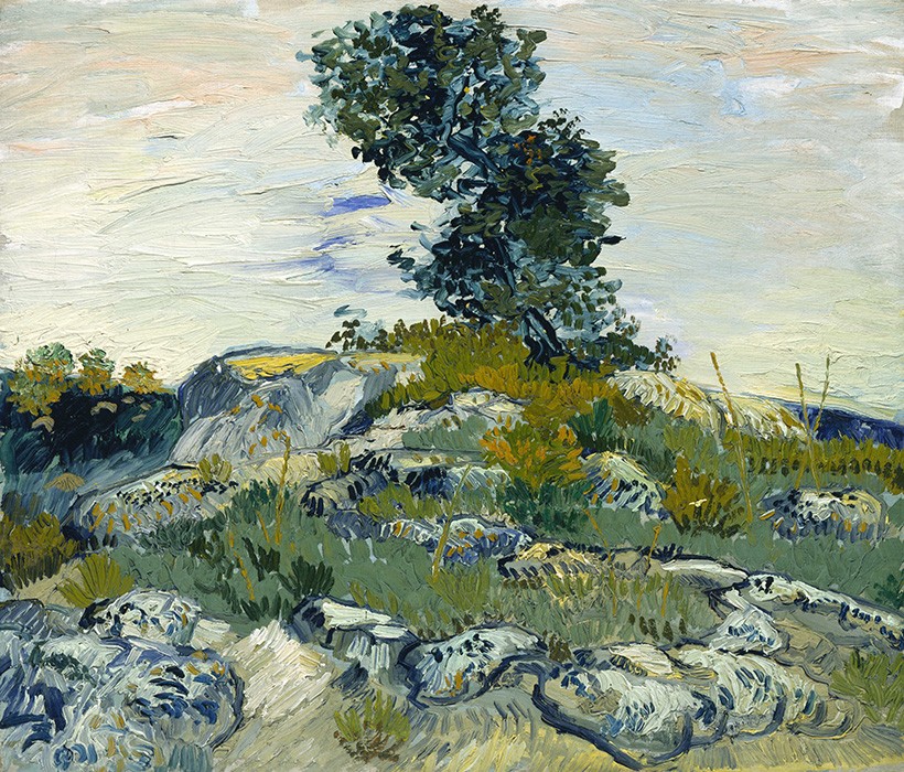 Foto 1 - As Rochas Paisagem Pintura de Vincent van Gogh em TELA