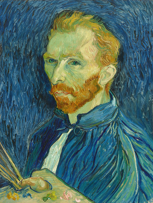 Foto 1 - Auto-Retrato de Van Gogh com Paleta na Mão Pintura de Vincent van Gogh em TELA