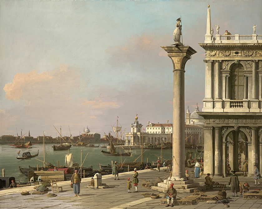Foto 1 - Bacia de San Marco vista  da Piazzetta Veneza Itália Pintura de Canaletto em TELA 
