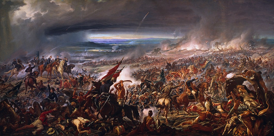 Foto 1 - Batalha do Avaí Guerra do Paraguai Maior Conflito Militar da História Brasileira Pintura de Pedro Américo em TELA
