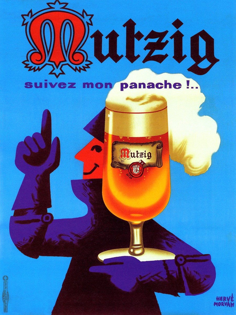 Foto 1 - Bebendo Cerveja Mutzig Vintage Cartaz Poster em Papel Matte 