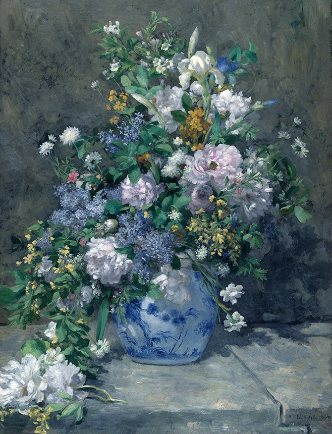 Foto 1 - Buquê de Primavera Vaso de Flores Pintura de Pierre Auguste Renoir em TELA