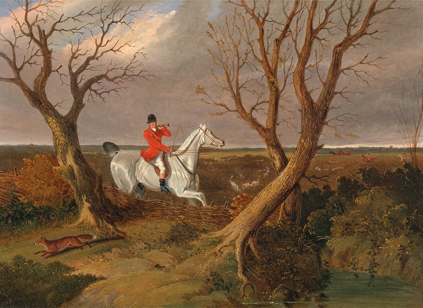 Foto 1 - Caça com Cães em Suffolk Inglaterra Raposa Escapando Cavalo Branco Pintura de John Frederick Herring em TELA