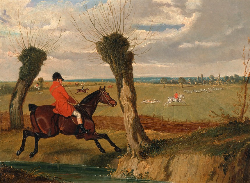 Foto 1 - Caça em Suffolk Inglaterra Cães Perseguindo Animal Cavaleiros em seus Cavalos Pintura de John Frederick Herring em TELA