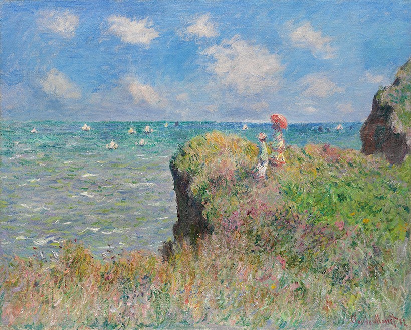 Foto 1 - Caminhada no Penhasco de Pourville França Vista do Mar Pintura de Claude Monet em TELA