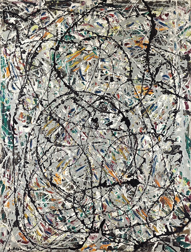 Foto 1 - Caminhos Ondulados Abstrata Pintura de Jackson Pollock em TELA 