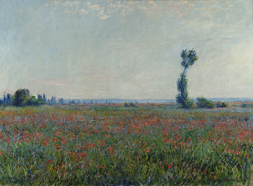 Foto 1 - Campo de Papoulas Flores Paisagem Pintura de Claude Monet em TELA