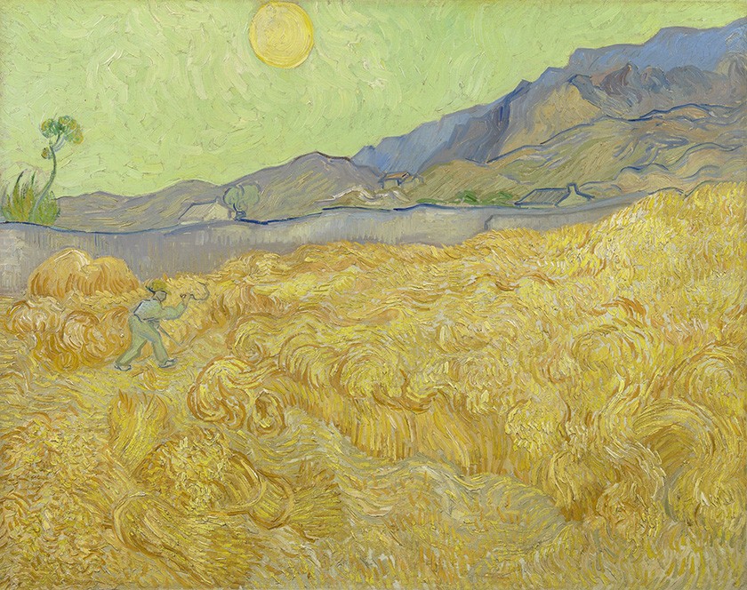 Foto 1 - Campo de Trigo com um Ceifador Pintura de Vincent van Gogh em TELA
