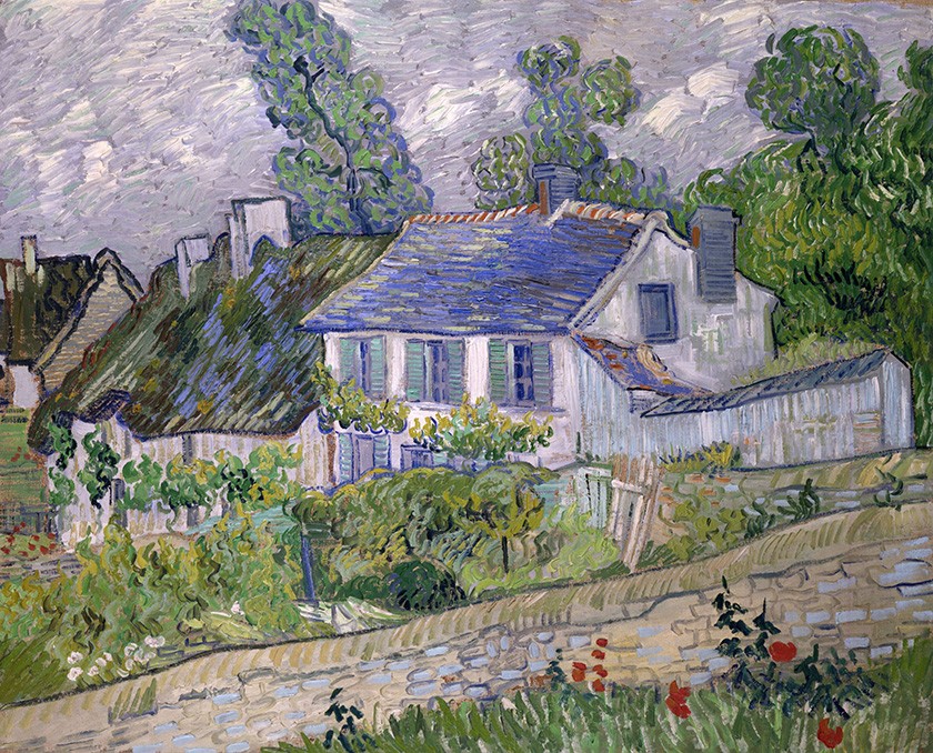 Foto 1 - Casas em Auvers França Pintura de Vincent van Gogh em TELA