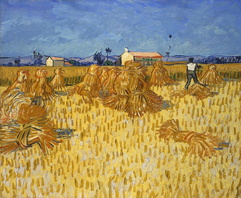 Foto 1 - Colheita de Milho em Provence França Camponês Pintura de Vincent van Gogh em TELA