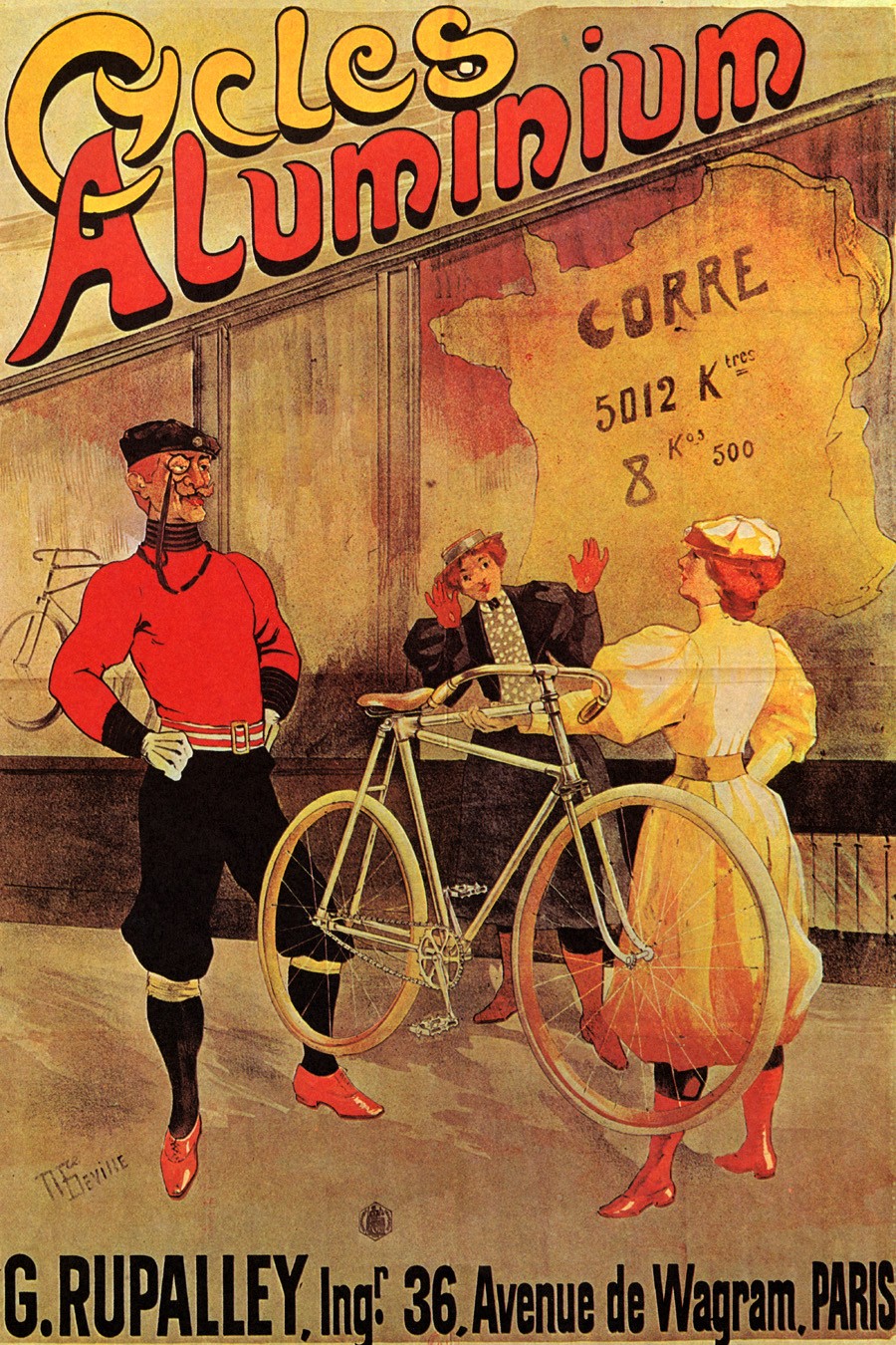 Foto 1 - Cycles Aluminio Paris Bicicleta Aluninio Vintage Cartaz Poster em Papel Matte 