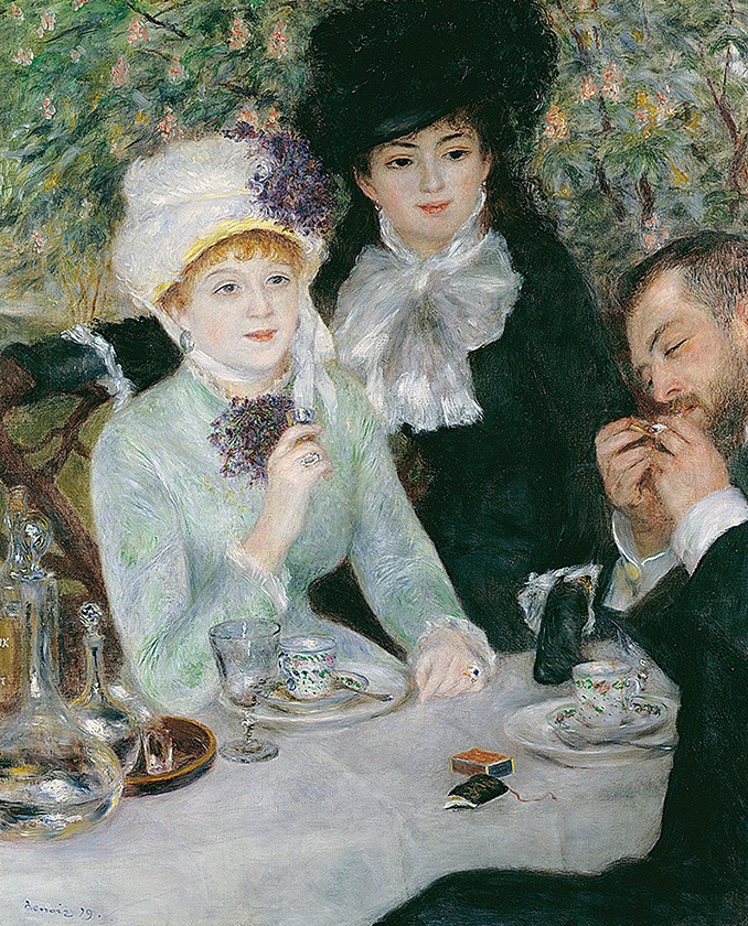 Foto 1 - Depois do Almoço Café Licor Cigarro Pintura de Pierre Auguste Renoir em TELA