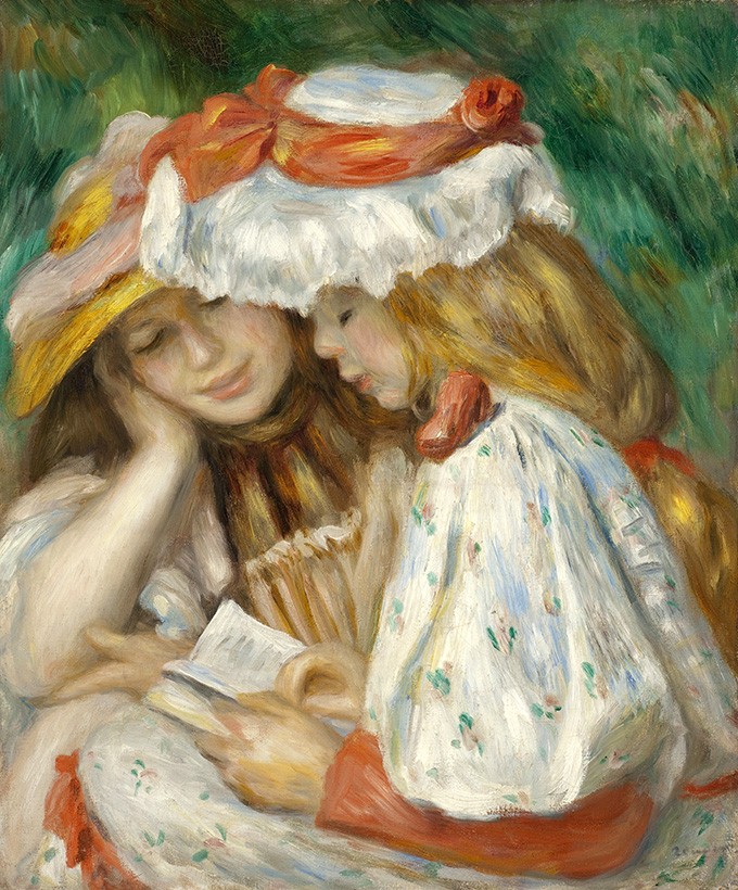 Foto 1 - Duas Meninas Lendo Pintura de Pierre Auguste Renoir em TELA