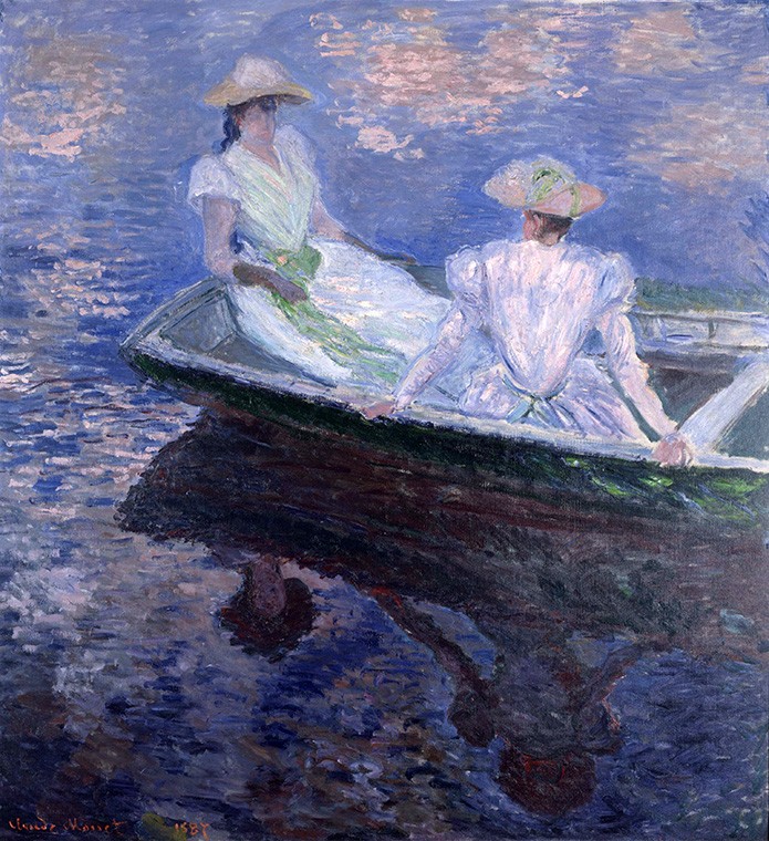 Foto 1 - Duas Mulheres no Barco Pintura de Claude Monet em TELA