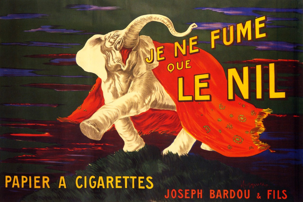 Foto 1 - Elefante Cigarro Le Nil de Cappiello Vintage Cartaz Poster em Papel Matte