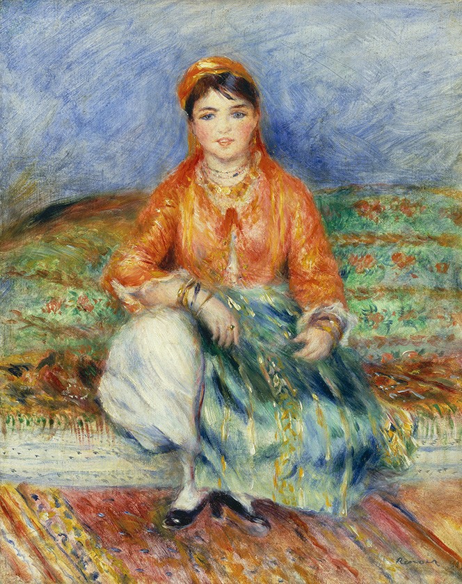 Foto 1 - Garota Argelina Árabe Retrato Pintura de Pierre Auguste Renoir em TELA