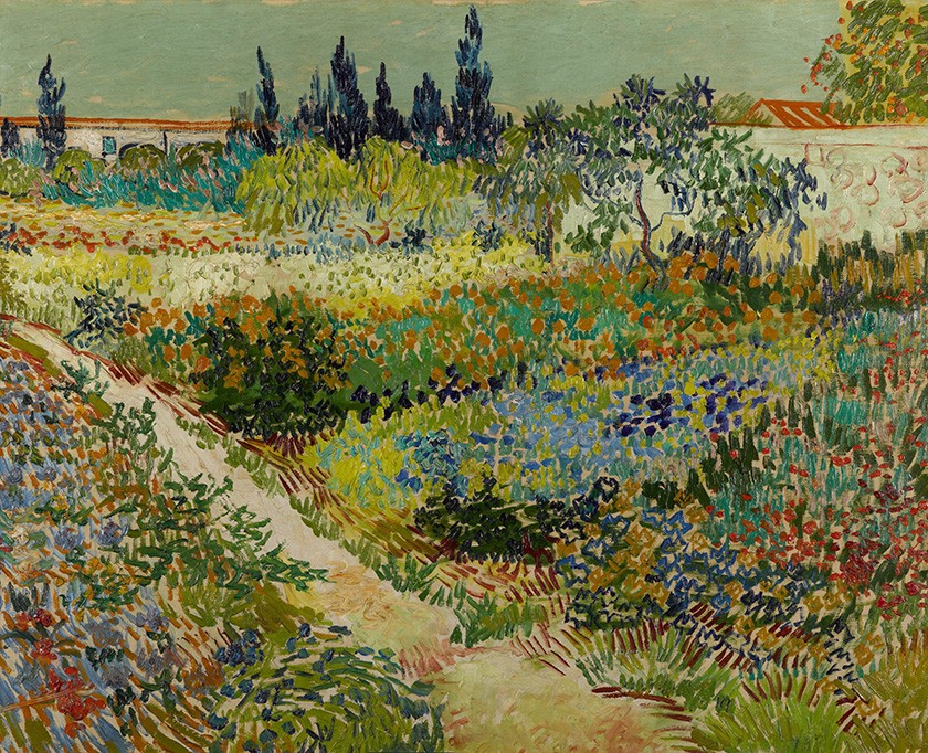 Foto 1 - Jardim em Arles França Flores Pintura de Vincent van Gogh em TELA