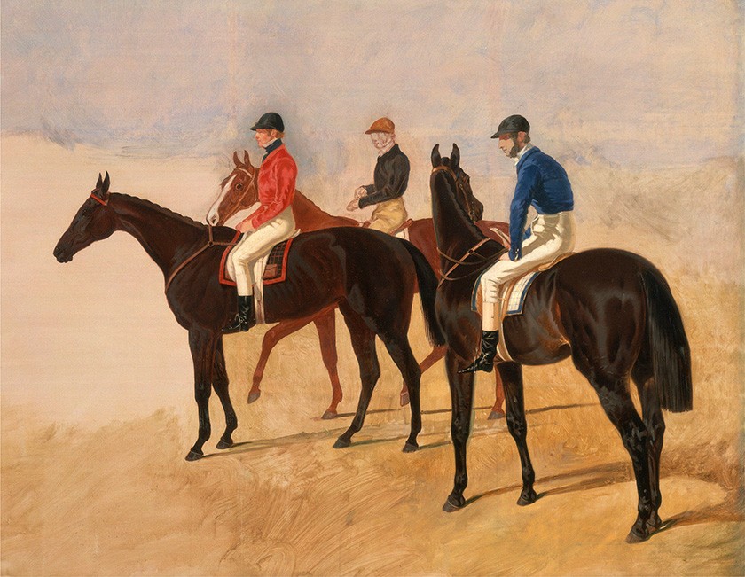 Foto 1 - Jóqueis e seus Cavalos Campeões em Corrida de Obstáculos  Pintura de John Frederick Herring em TELA