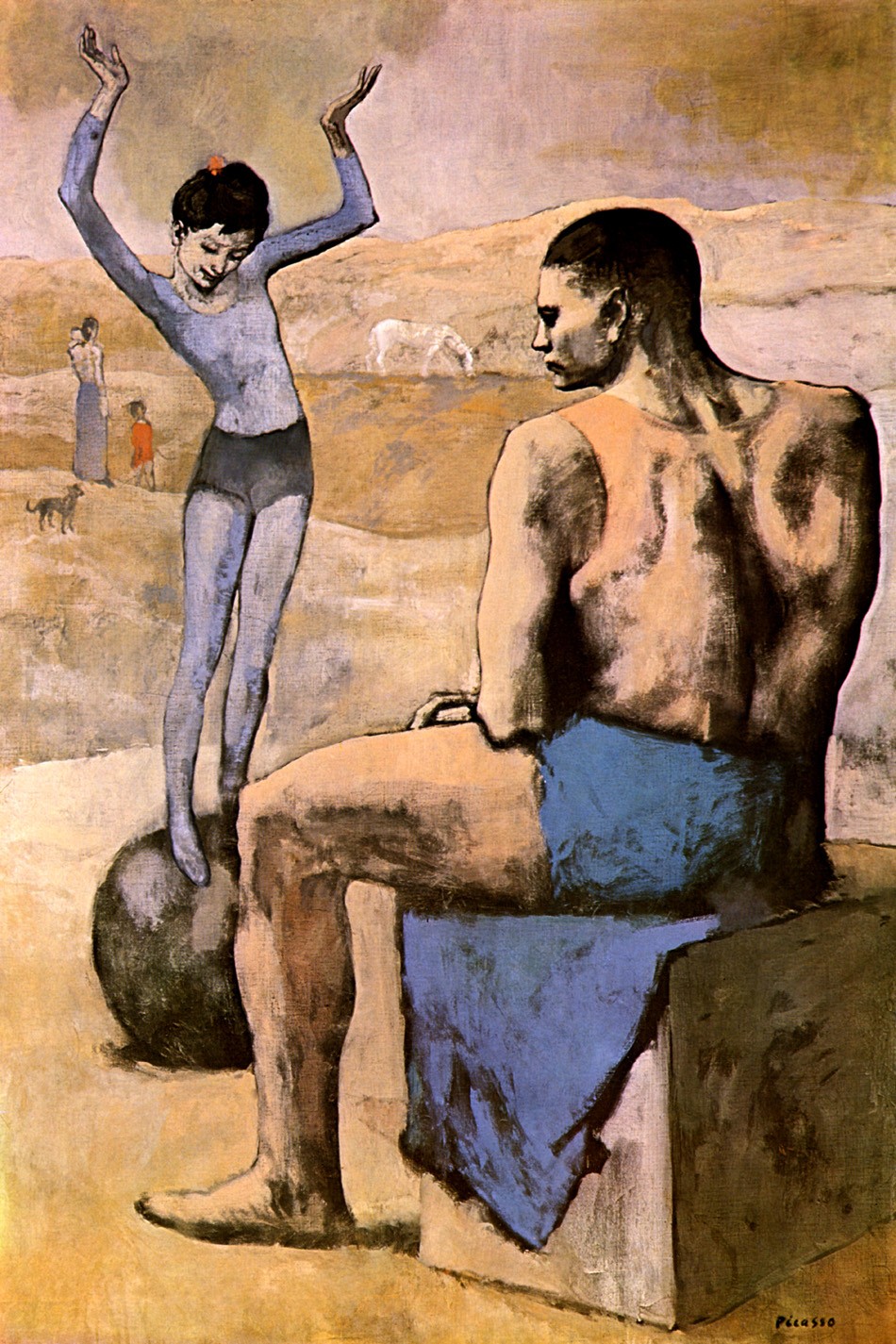 Foto 1 - Jovem Acrobata com Bola Arte Moderna Pintura de Pablo Picasso em TELA