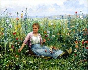 (極レア美品CD) RosenFeld ...In The Garden Jovem Sentada Jardim Colhendo Flores Rosas Fazenda Campo Pintura