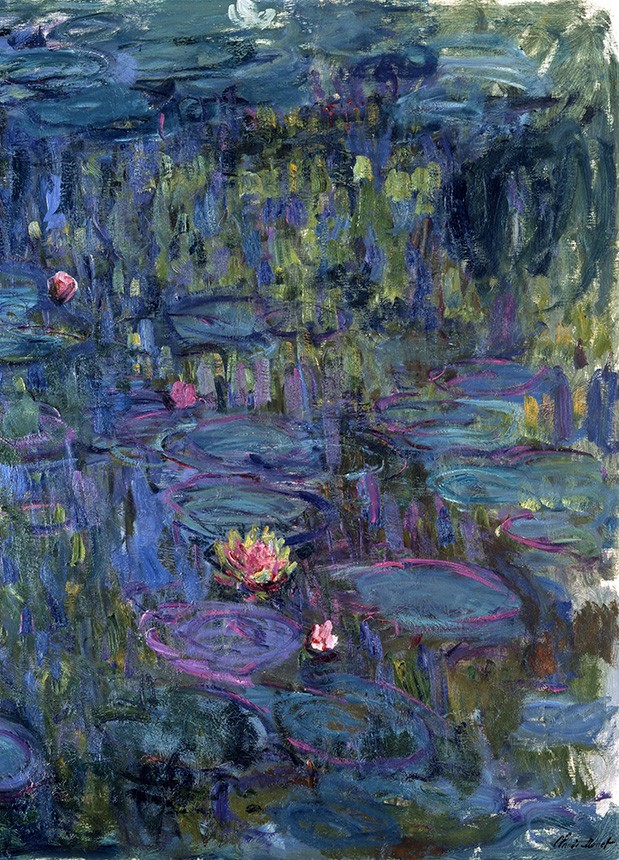 Foto 1 - Lírios d'água Lago Azul  Impressionismo Pintura de Claude Monet em TELA