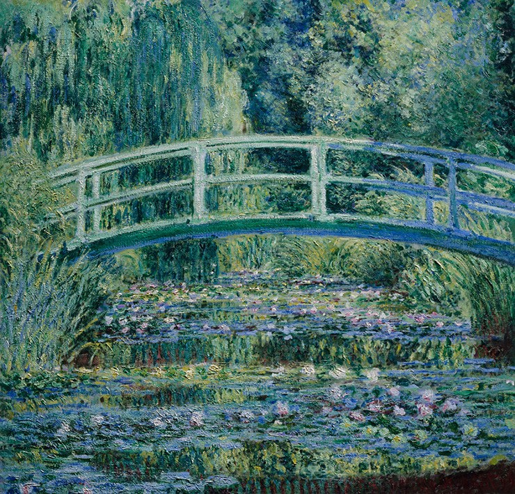 Foto 1 - Lírios de Água e Ponte Japonesa Pintura de Claude Monet em TELA