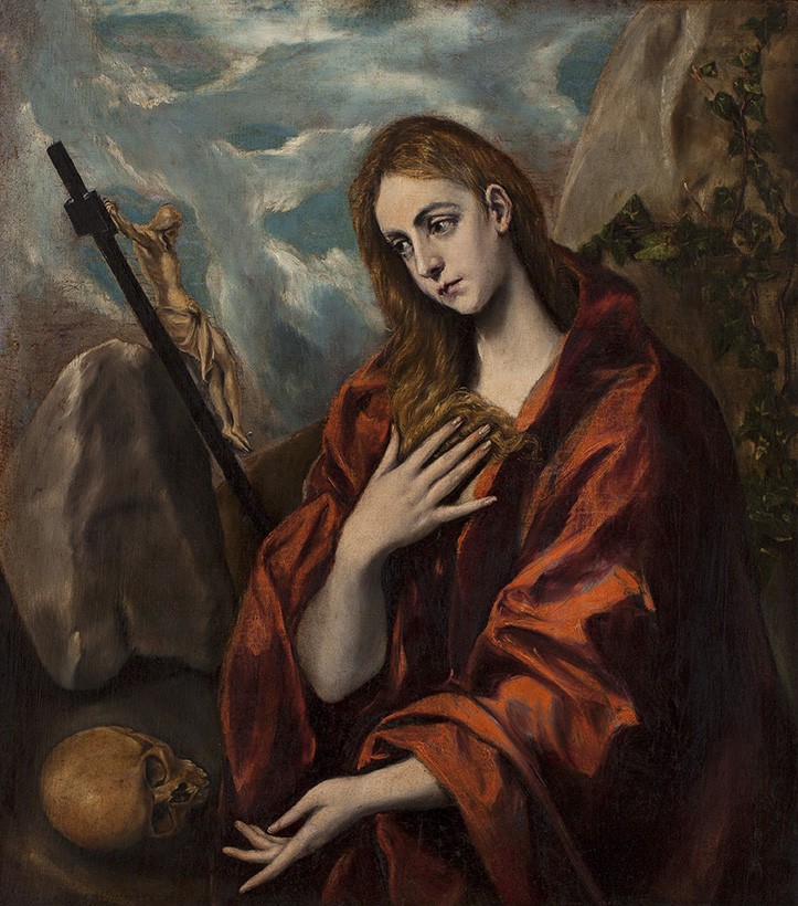 Foto 1 - Madalena Penitente Crucifixo Imagem de Jesus na Cruz Pintura de El Greco em TELA