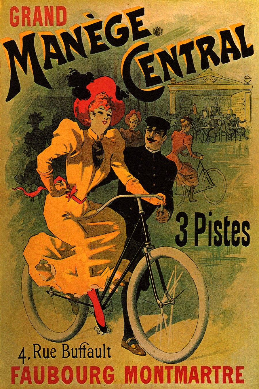Foto 1 - Manege Central Montmartre Paris Garota Bicicleta Vintage Cartaz Poster em Papel Matte 