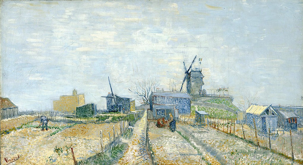 Foto 1 - Montmartre Moinhos de Vento Jardins e Hortas França Pintura de Vincent van Gogh em TELA