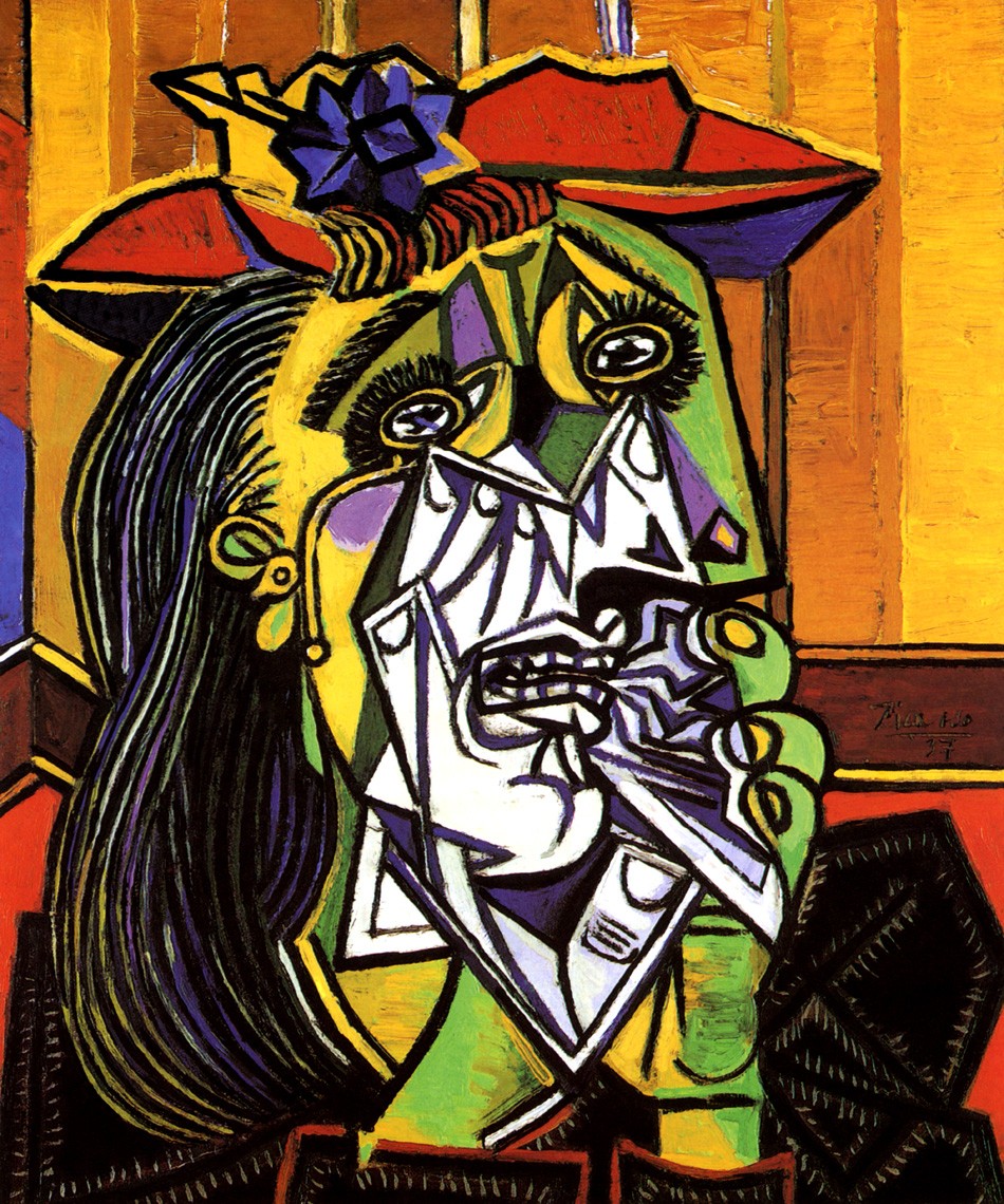 Foto 1 - Mulher Chorando Triste Arte Moderna Pintura de Pablo Picasso em TELA