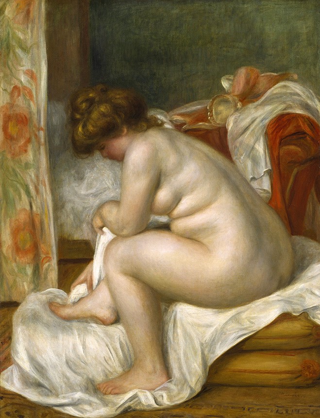 Foto 1 - Mulher depois do Banho Pintura de Pierre Auguste Renoir em TELA