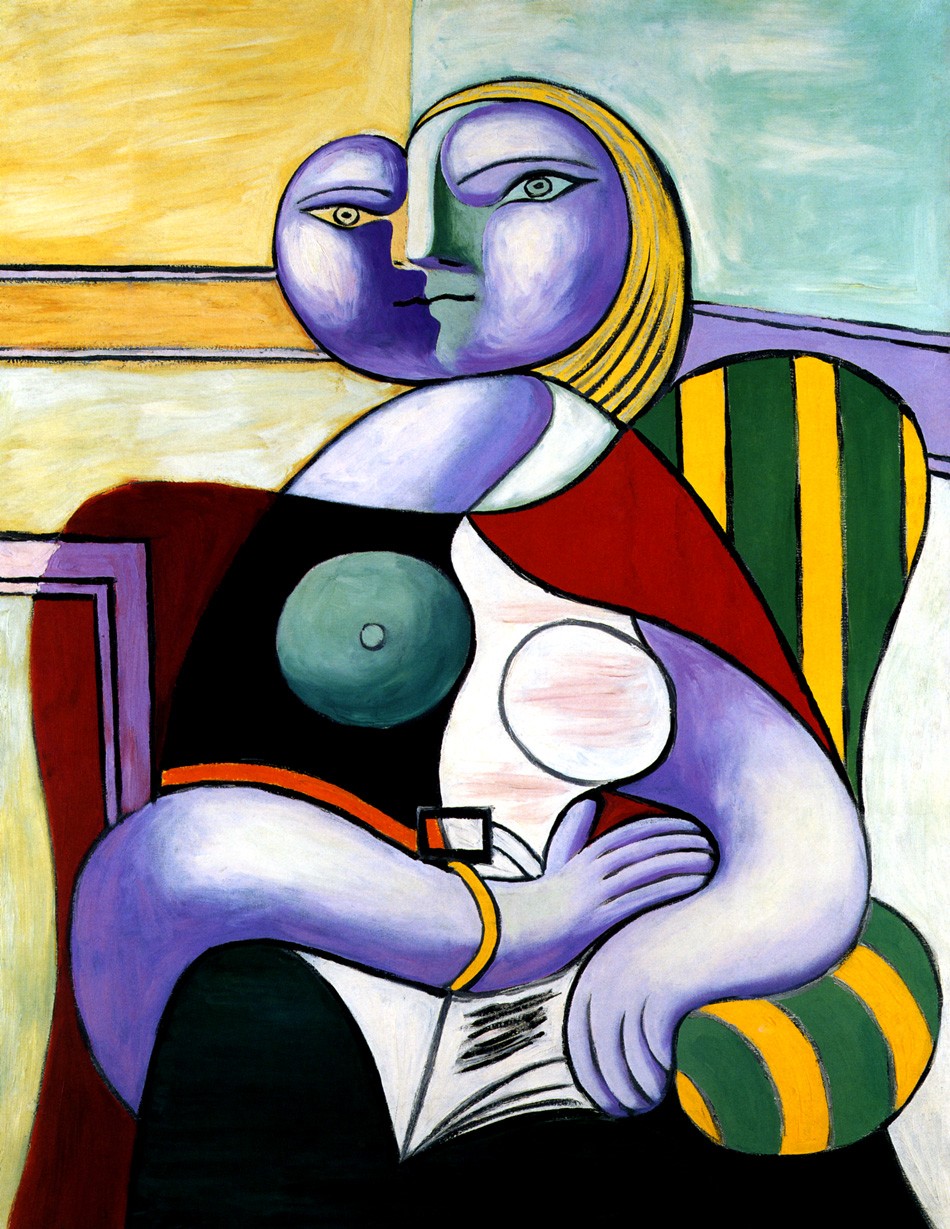 Foto 1 - Mulher Lendo Leitura Estudando Arte Moderna Pintura de Pablo Picasso em TELA