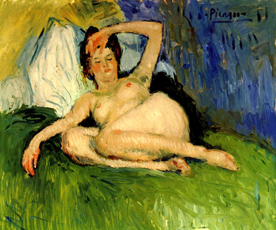 Foto 1 - Mulher Nua Deitada Arte Moderna Pintura de Pablo Picasso em TELA