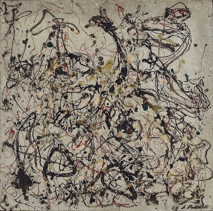 Foto 1 - No. 16 Abstrata Pintura de Jackson Pollock em TELA 