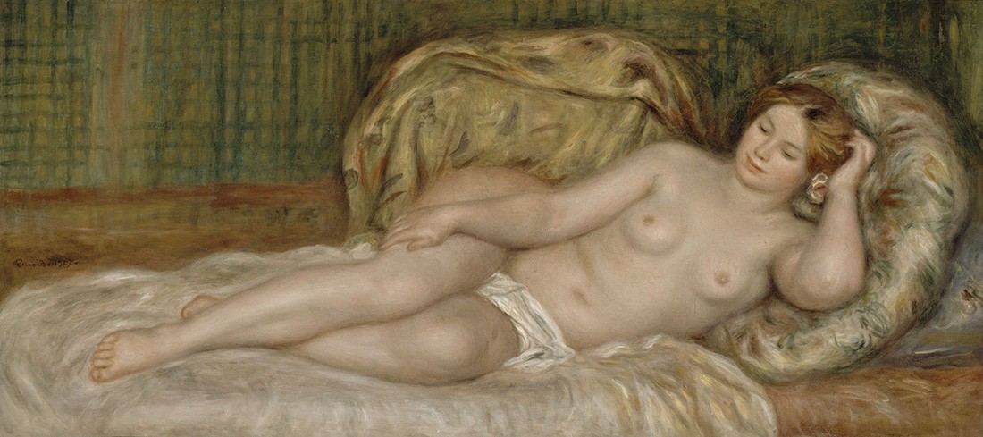 Foto 1 - Nu Reclinado em Almofadas Mulher Nua Pintura de Pierre Auguste Renoir em TELA