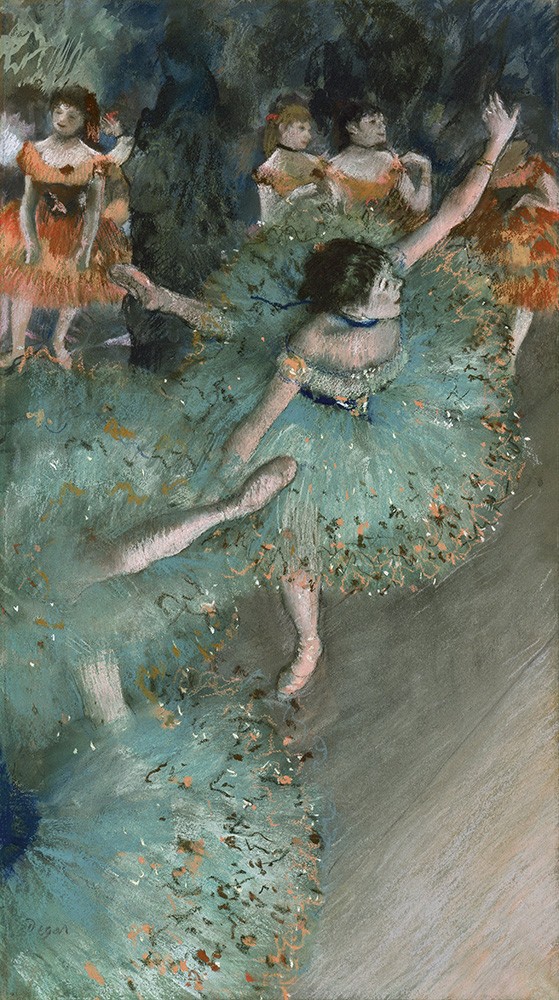 Foto 1 - Performance da Dançarina de Verde Balé Bailarina Ballet Dança Pintura de Edgar Degas em TELA 