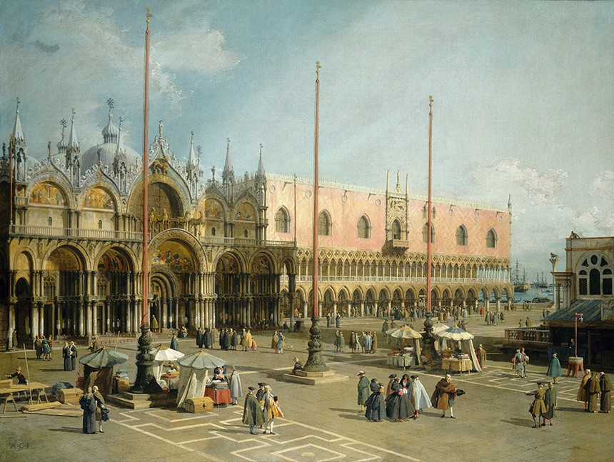Foto 1 - Piazza San Marco Praça de São Marcos 1744 Veneza Itália Pintura de Canaletto em TELA 