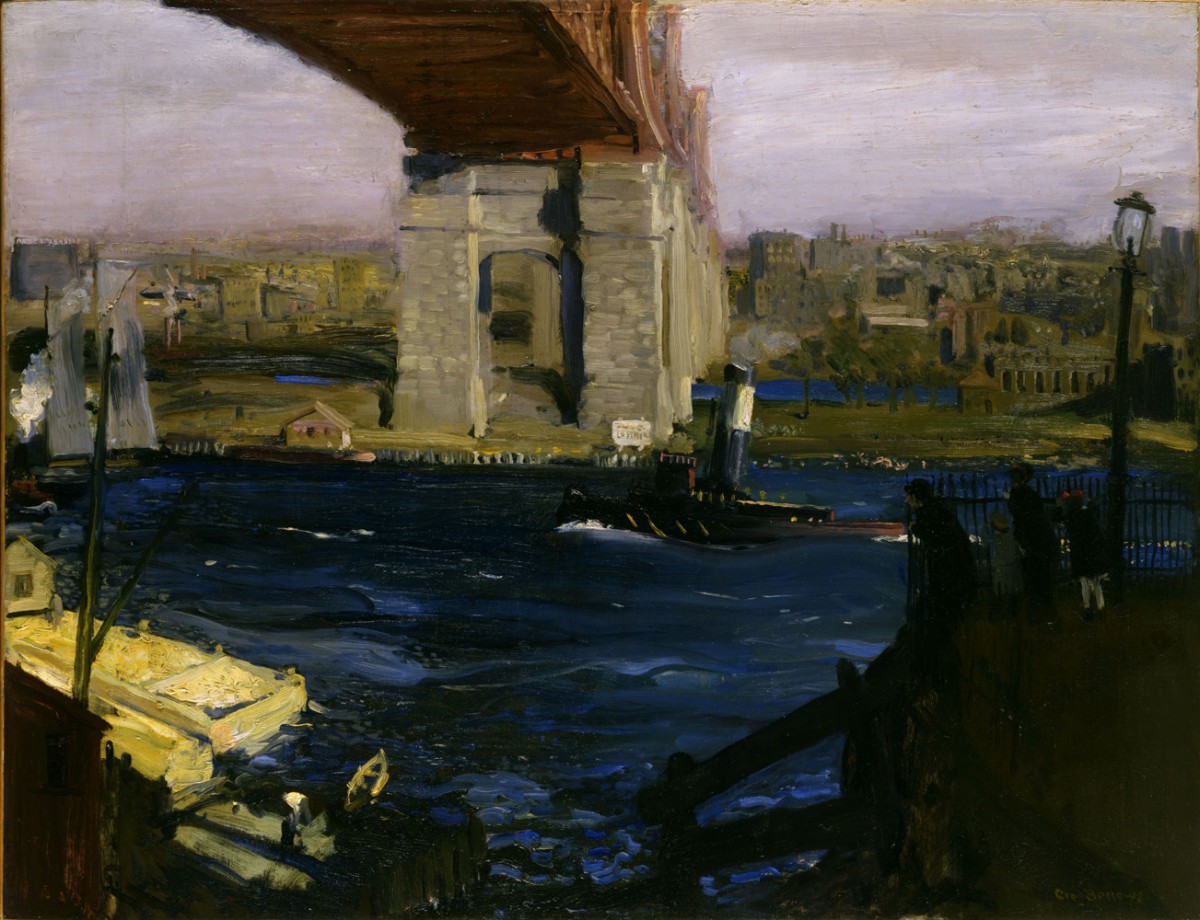 Foto 1 - Ponte de Queensboro em Nova York Ilha Roosevelt Antiga Ilha de Blackwell Pintura de George Bellows em TELA 