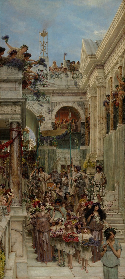 Foto 1 - Primavera Cereália Festival em Rua Romana em Honra a Ceres Deusa dos Grãos e dos Cereais Pintura de Lawrence Alma-Tadema em TELA