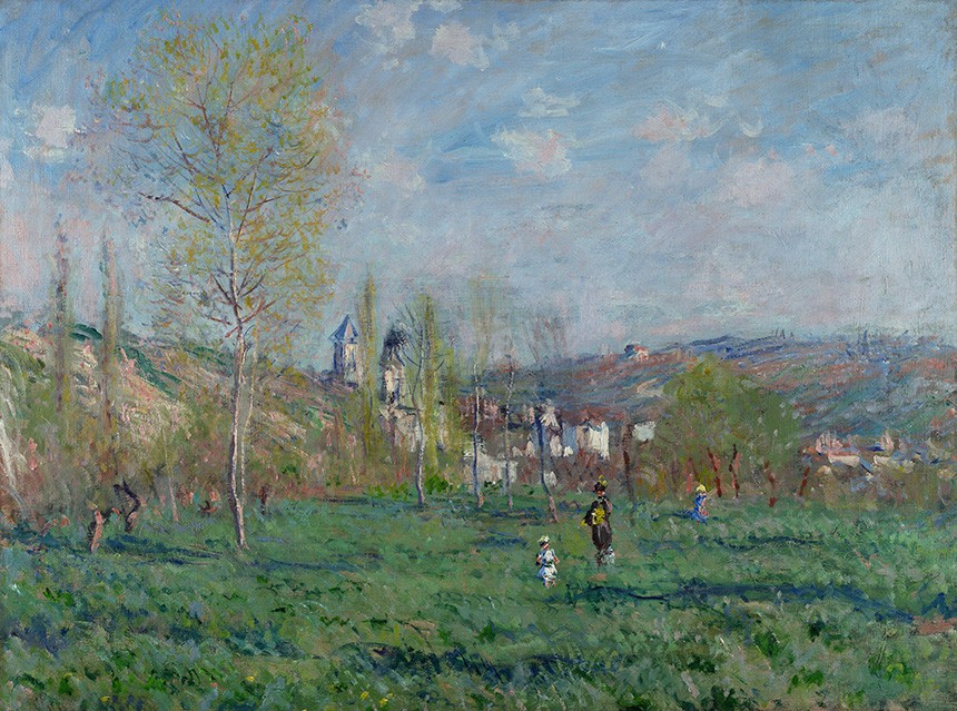 Foto 1 - Primavera em Vetheuil França Paisagem Pintura de Claude Monet em TELA