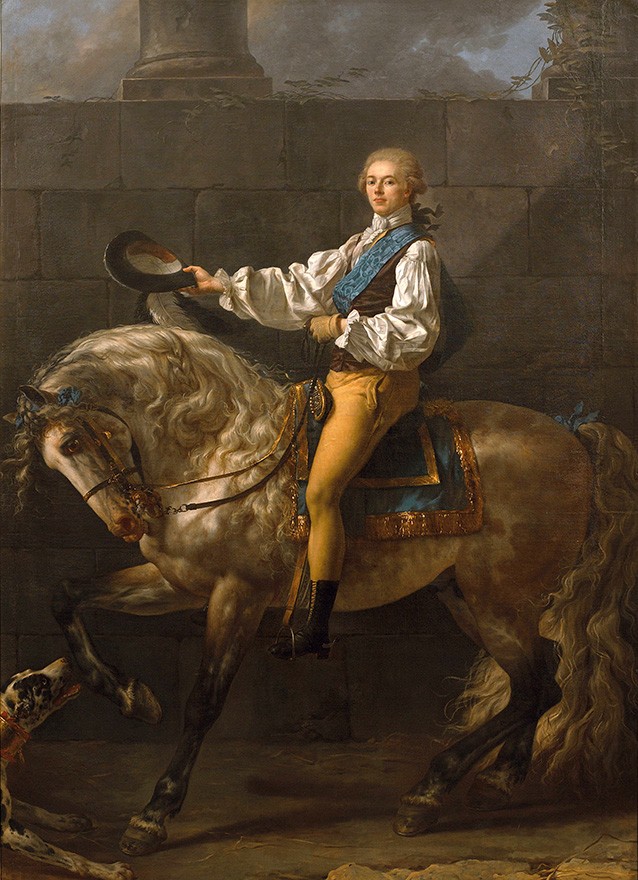Foto 1 - Retrato de Stanislaus Kostka Potocki Montado em Cavalo Primeiro-Ministro da Polônia 1781 Pintura de Jacques-Louis David em TELA 