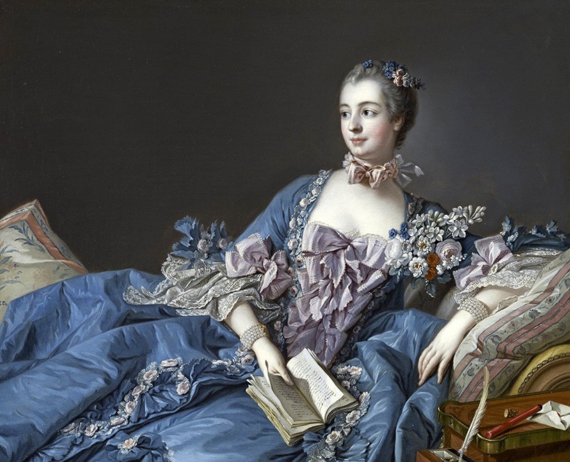 Foto 1 - Retrato Madame de Pompadour  Amante do Rei Luís XV 1756 França Moda Francesa Pintura de François Boucher em TELA 