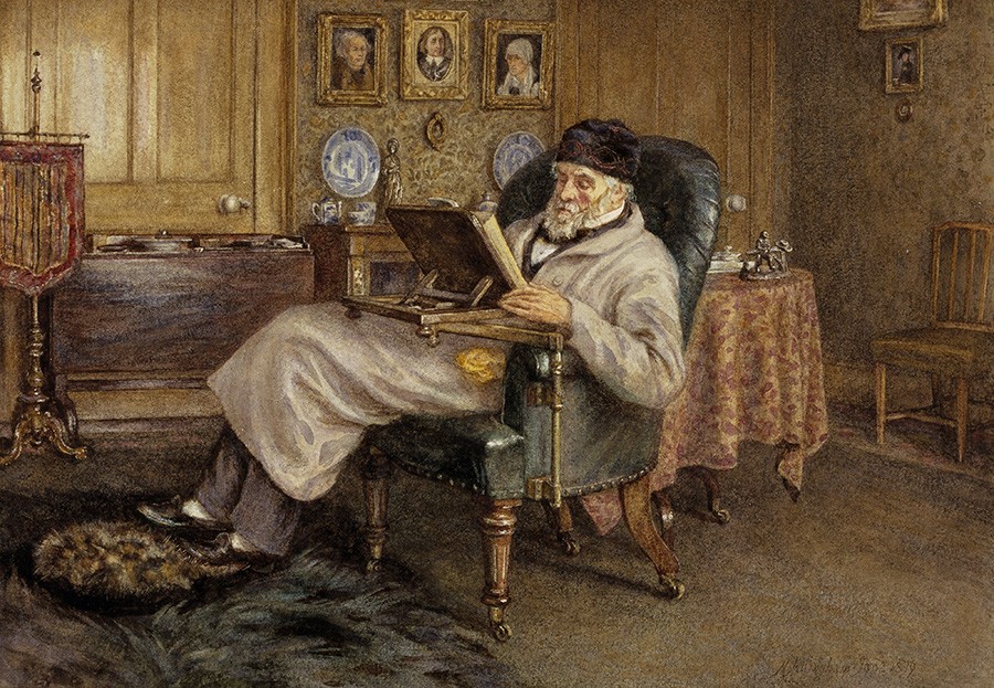 Foto 1 - Retrato Thomas Carlyle Historiador e Ensaísta Pintura de Helen Allingham em TELA