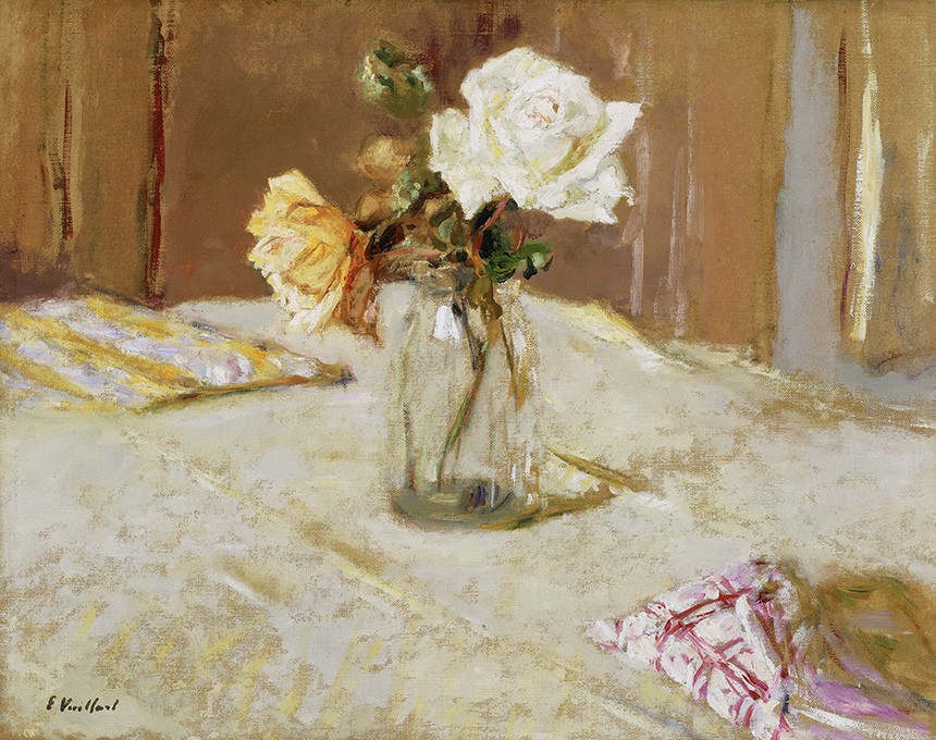 Foto 1 - Rosas em um Vaso de Vidro Flores Pintura de Édouard Vuillard em TELA 